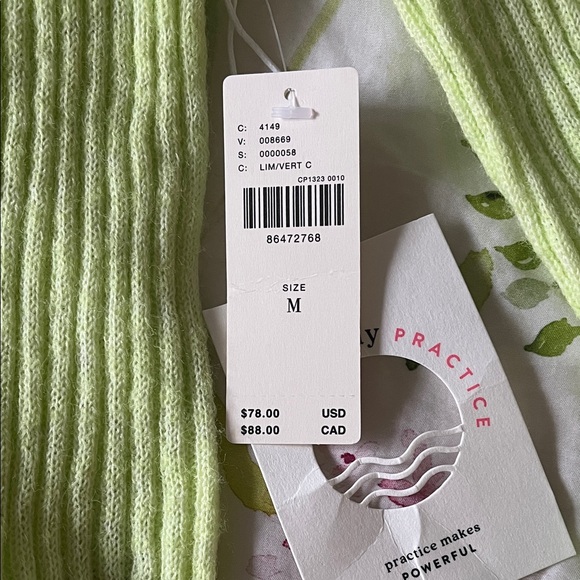 NWT Anthropologie Lime Ribbed Sweater - Picture 3 of 6